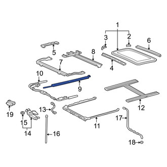 Toyota OE - Left Sunroof Guide Rail