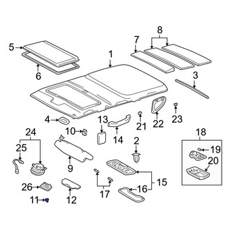 Toyota OE - Left Sun Visor Cover