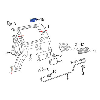 Toyota OE - Left Roof Side Rail Bracket