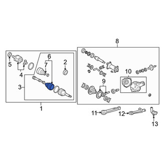 Toyota OE - Front Left Inner CV Joint Boot Kit