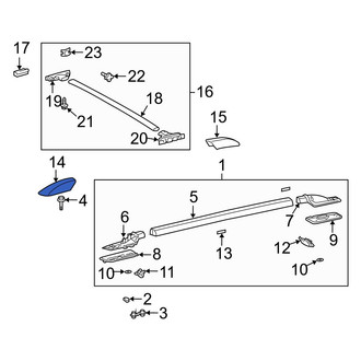 Toyota OE - Front Right Roof Rack Cover