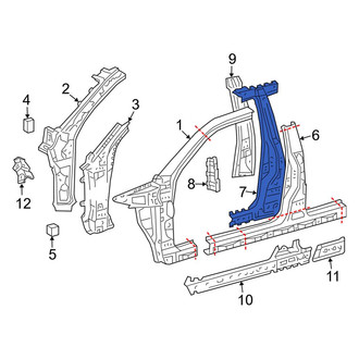 Toyota OE - Left Outer Body B-Pillar Reinforcement