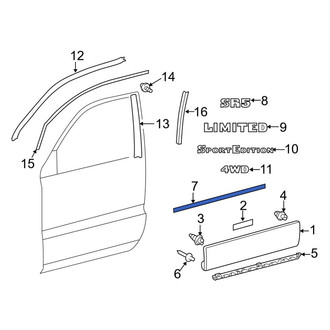 Toyota OE - Center Upper Door Molding Seal
