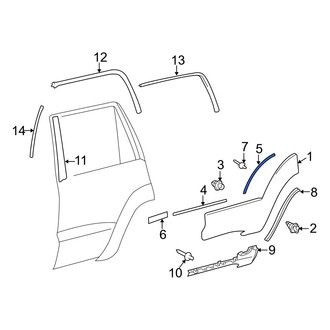 Toyota OE - Rear Upper Door Molding Seal