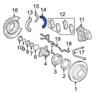 Toyota OE - Rear Left Parking Brake Shoe
