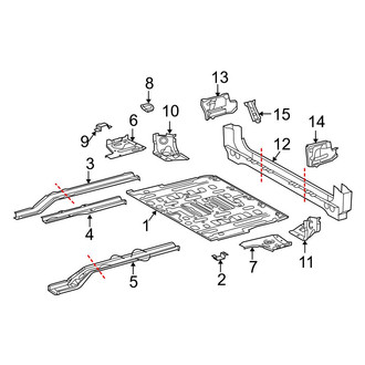 Toyota OE - Rear Body & Floor - Floor & Rails (W/O 3rd Seat)