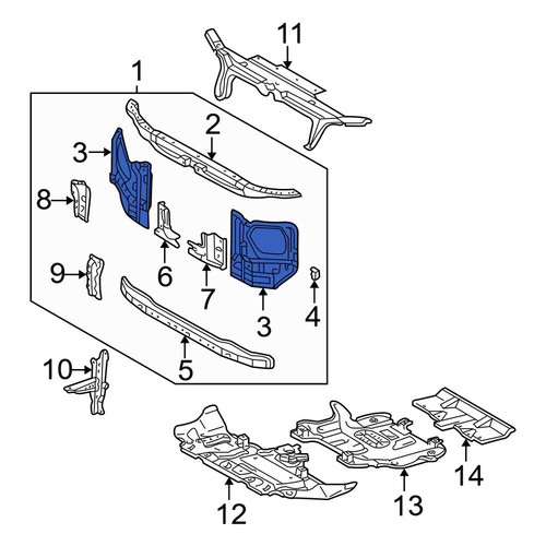 Toyota OE 5321135161 - Front Right Radiator Support Side Panel