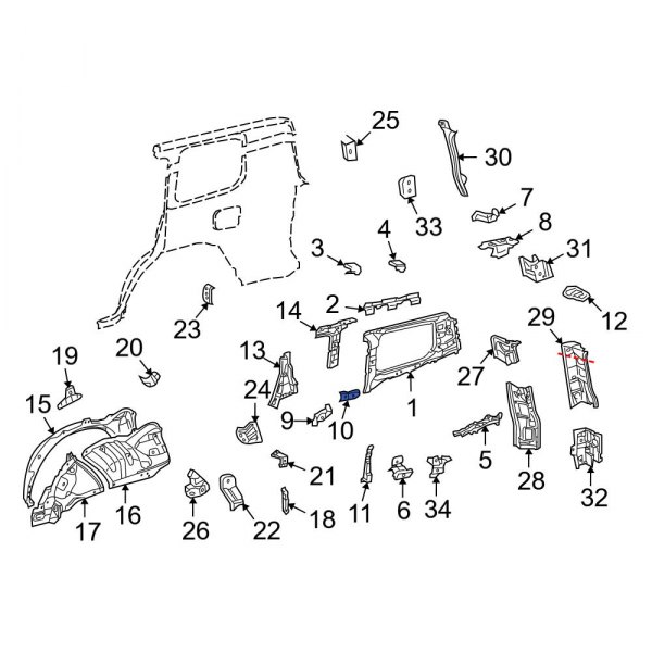 Quarter Panel Reinforcement Bracket