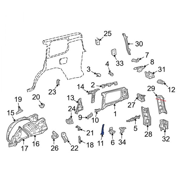 Quarter Panel Reinforcement Bracket