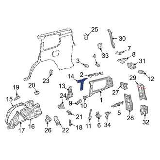 Toyota OE - Right Upper Body C-Pillar Reinforcement
