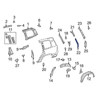 Toyota OE - Rear Left Lower Inner Quarter Panel Extension
