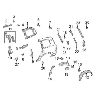 Toyota OE - Left Roof Side Rail Reinforcement Bracket