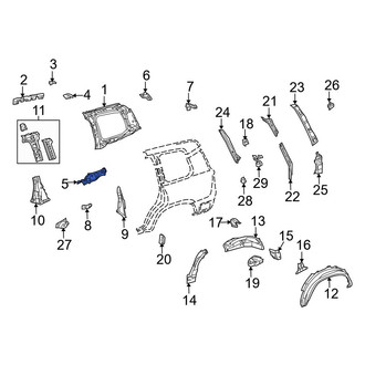 Toyota OE - Left Lower Quarter Panel Trim Panel Bracket