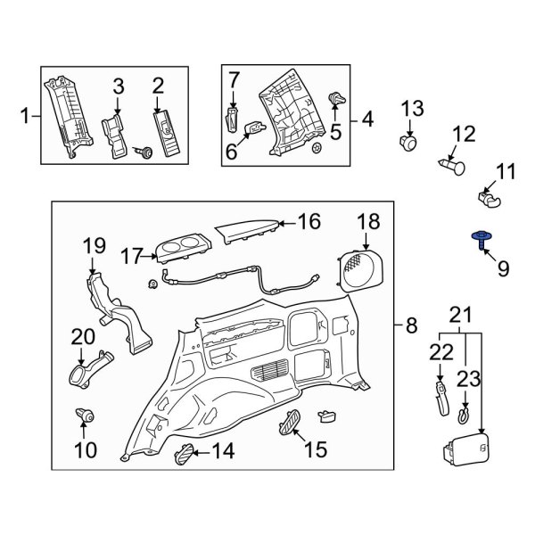 Quarter Panel Trim Panel Clip