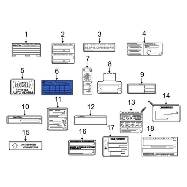 Toyota OE 4266135770 - Tire Information Label