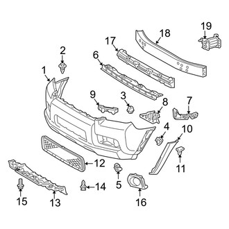 Toyota OE - Front Bumper - Bumper & Components (W/O Appearance Package), (SR5)