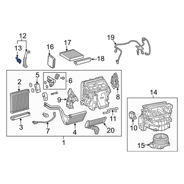 Toyota OE 8889708040 Cabin Air Temperature Sensor Aspirator Tube
