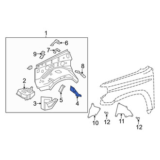 Toyota OE - Front Left Fender Closing Plate