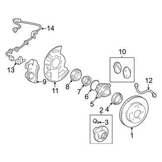 Toyota OE - Front Suspension - Brake Components (RWD)