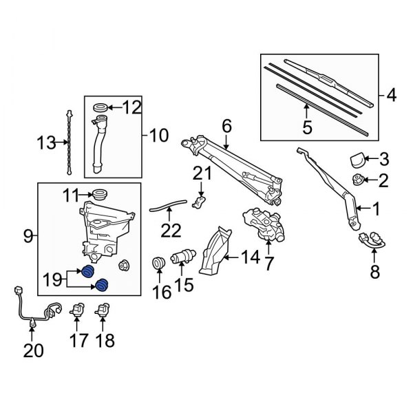 Windshield Washer Pump Grommet