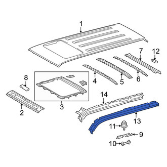 Toyota OE - Right Roof Side Rail Reinforcement