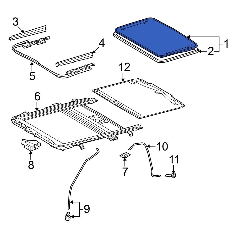 Toyota OE 6320135100 Sunroof Glass