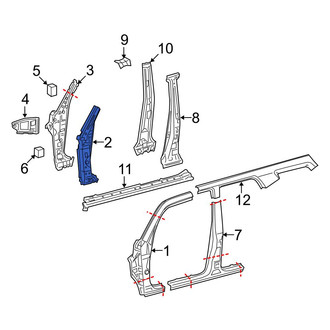 Toyota OE - Left Body A-Pillar Reinforcement
