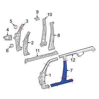 Toyota OE - Left Body B-Pillar and Rocker Panel