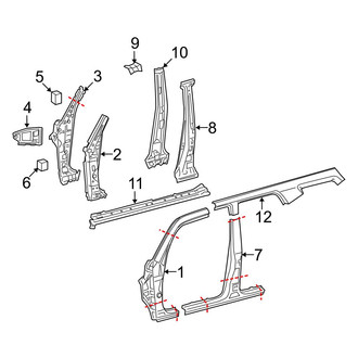 Toyota OE - Pillars, Rocker & Floor - Center Pillar & Rocker