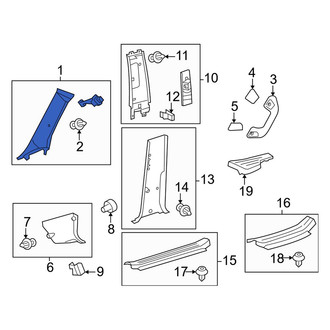 Toyota OE - Right Body A-Pillar Trim Panel