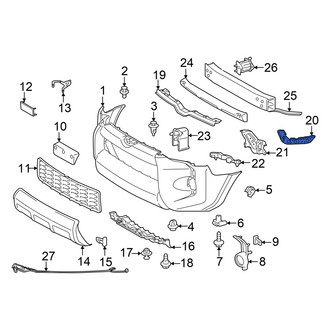 Toyota OE - Front Left Upper Bumper Cover Support Rail