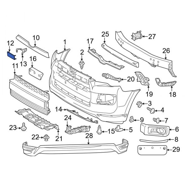 Toyota OE 5314135050 Front Bumper Cover Spacer Panel