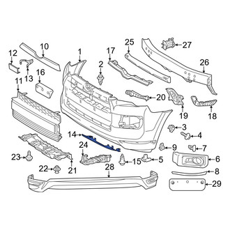 Toyota OE - Front Right Lower Bumper Cover Support Rail