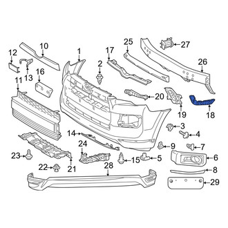 Toyota OE - Front Right Upper Bumper Cover Support Rail