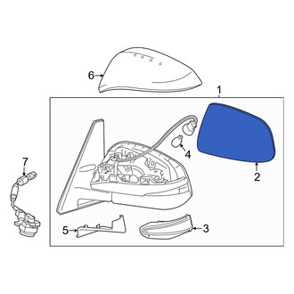 Toyota OE - Front Left Door Mirror Glass