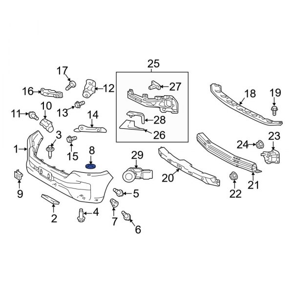 Toyota OE 5242160191 Bumper Cover Grommet