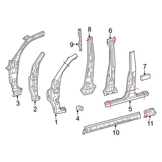 Toyota OE - Pillars, Rocker & Floor - Center Pillar & Rocker