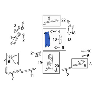 Toyota OE - Center Right Door Pillar Post Trim Set