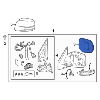 Toyota OE - Front Left Door Mirror Glass