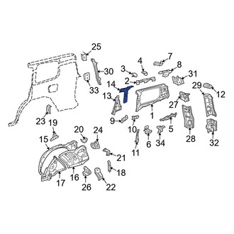Toyota OE - Right Upper Body C-Pillar Reinforcement