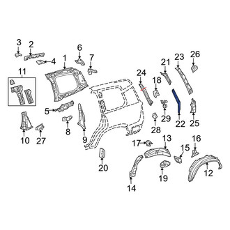 Toyota OE - Rear Left Lower Inner Quarter Panel Extension