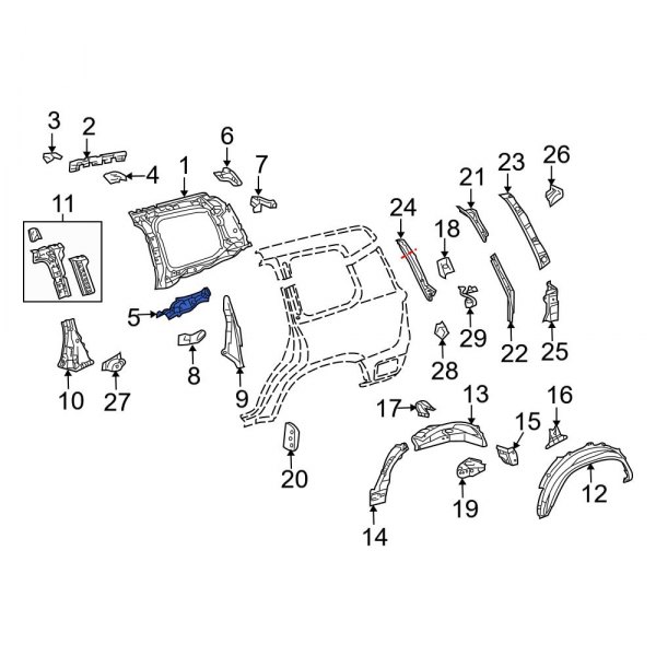 Quarter Panel Trim Panel Bracket