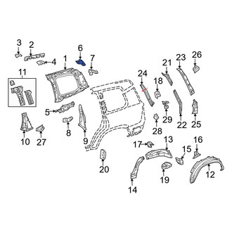 Toyota OE - Left Roof Side Rail Bracket
