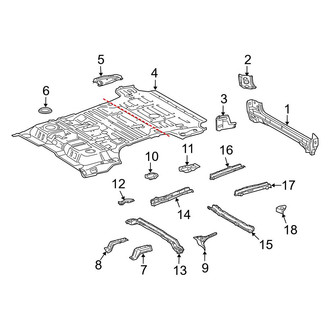 Toyota OE - Rear Body & Floor - Floor & Rails