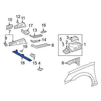 Toyota OE - Front Frame Side Member Crossmember