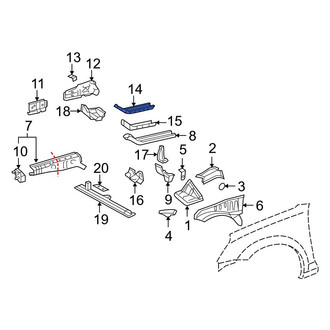Toyota OE - Front Right Upper Inner Frame Side Member Reinforcement