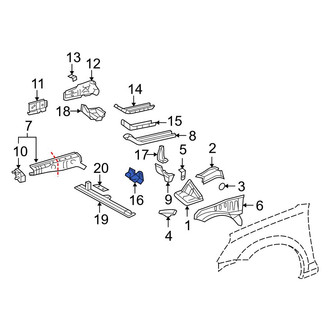 Toyota OE - Front Left Inner Frame Side Member Reinforcement