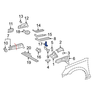 Toyota OE - Front Left Frame Rail End