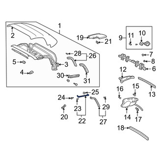 Toyota OE - Front Left Convertible Top Seal