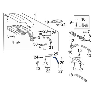 Toyota OE - Rear Left Convertible Top Seal